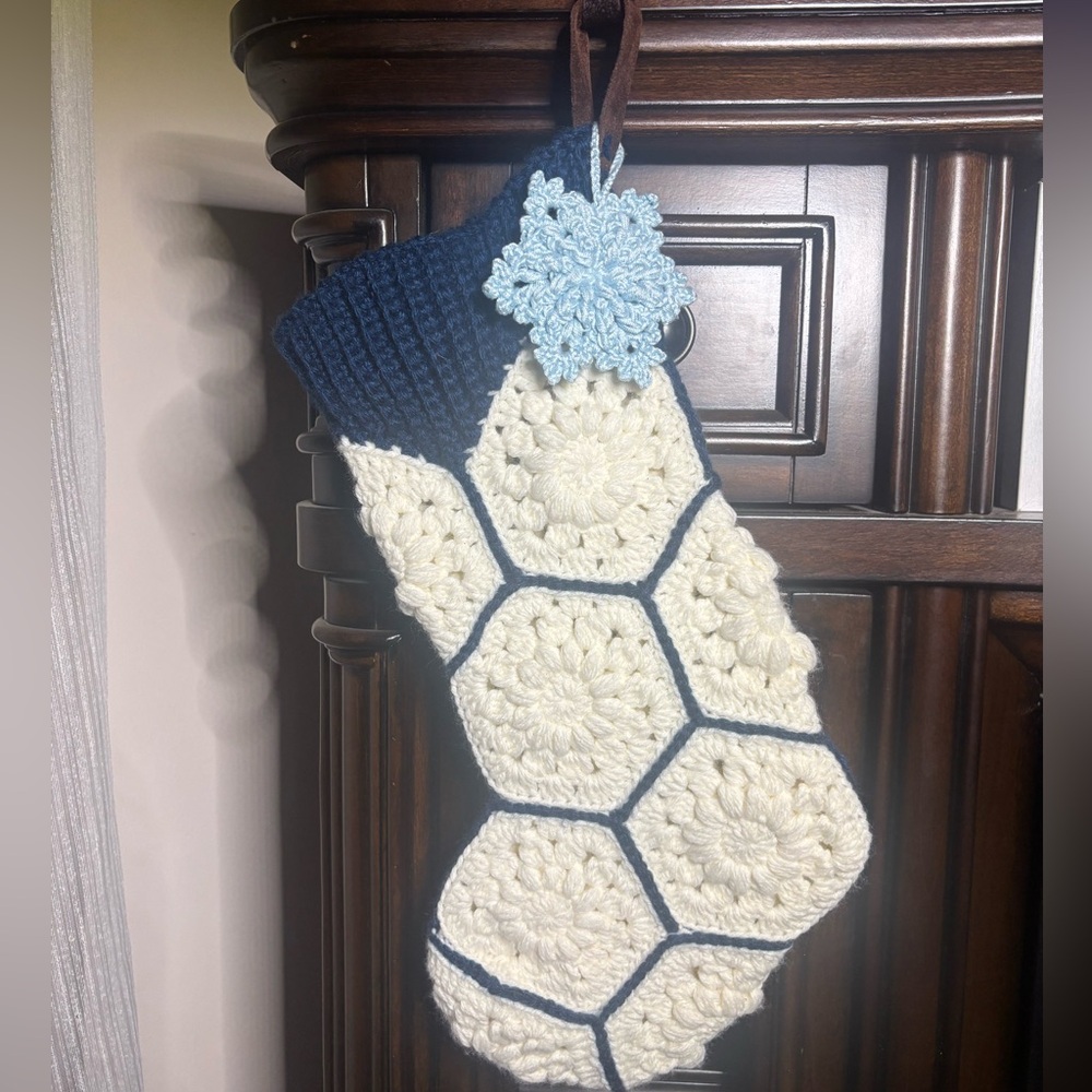 Crochet Stocking with Snowflake Accent